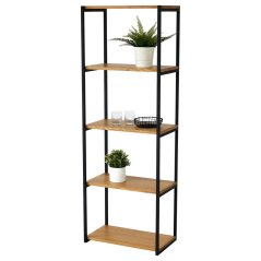 Regál Tower s masivními dubovými deskami