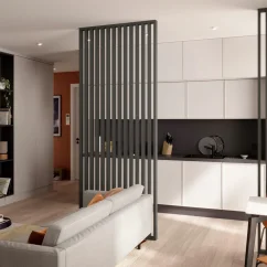 Lamelová dělící stěna, kompletní sada, výška a šířka dle výběru, grafit