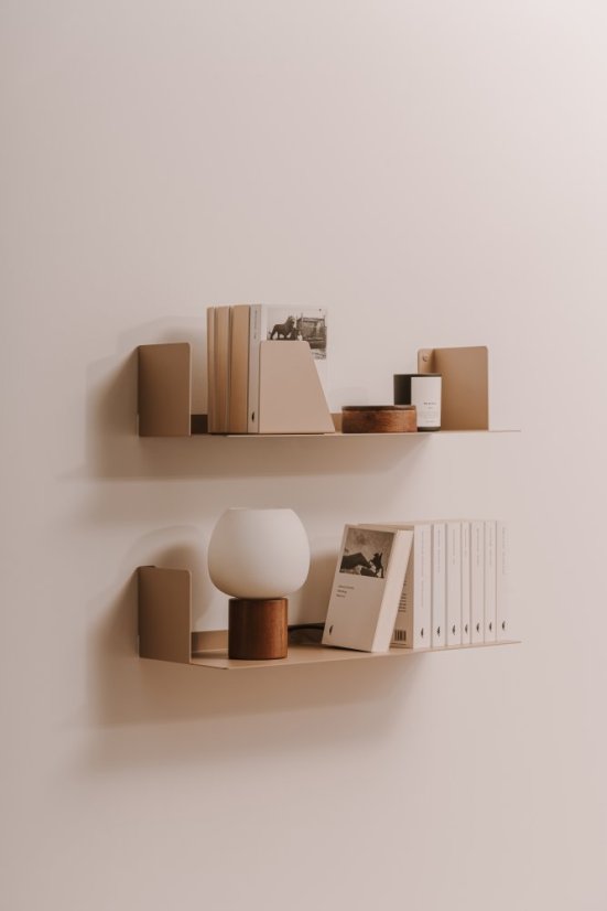 Nástěnná kovová police Firenze pískově šedá