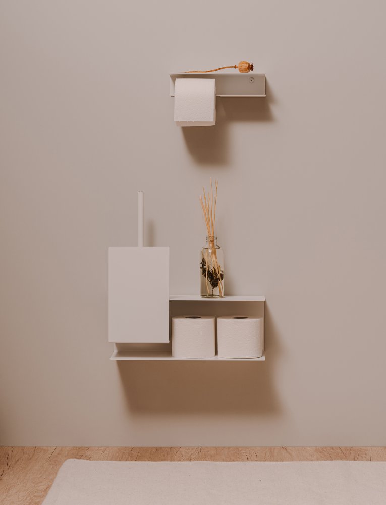 Kovový nástěnný držák se štětkou Lugano bílý