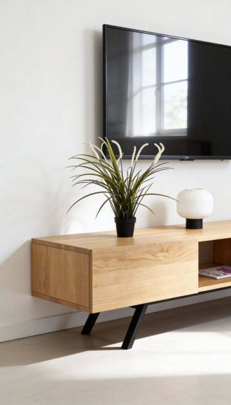 TV stolek Harmony z dubového masivu