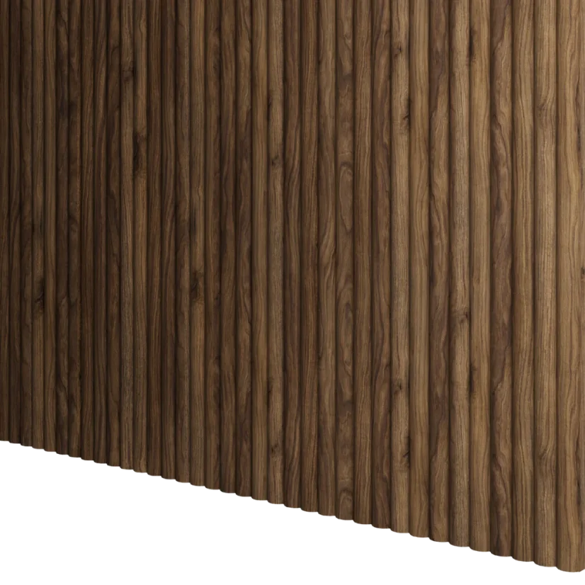 Designový panel s mikrolamelami, tvar Vag, ořech, 12x275 cm