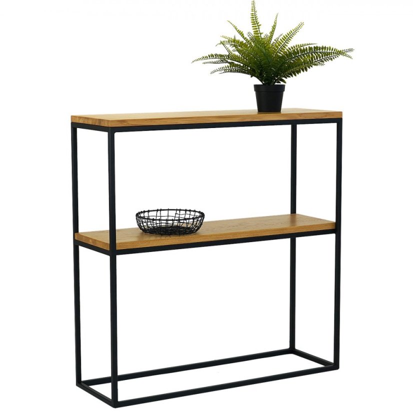 Regál Star s masívnymi dubovými doskami