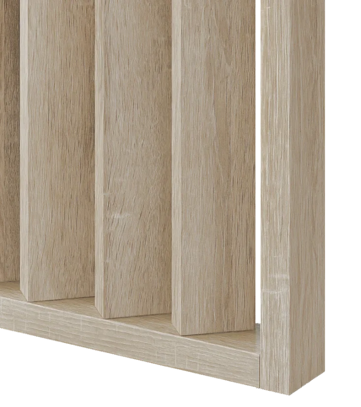 Lamelová dělící stěna, kompletní sada, výška, šířka a odstín dle výběru, lamely natočené o 45°