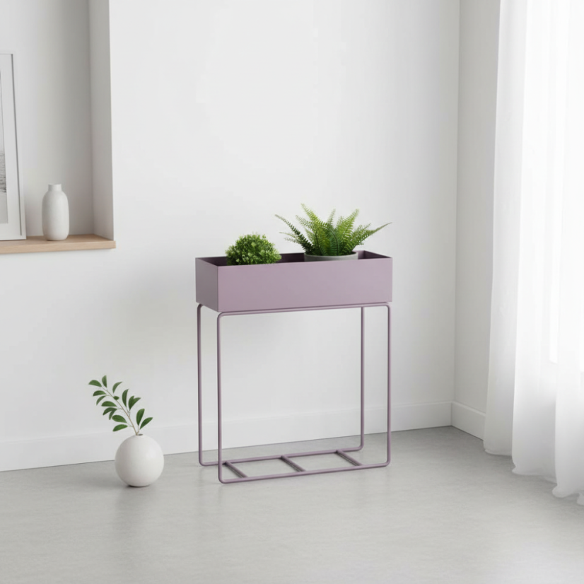 Kovový kvetináč Rosme - Farba výrobku: pastelová zelená RAL 6021