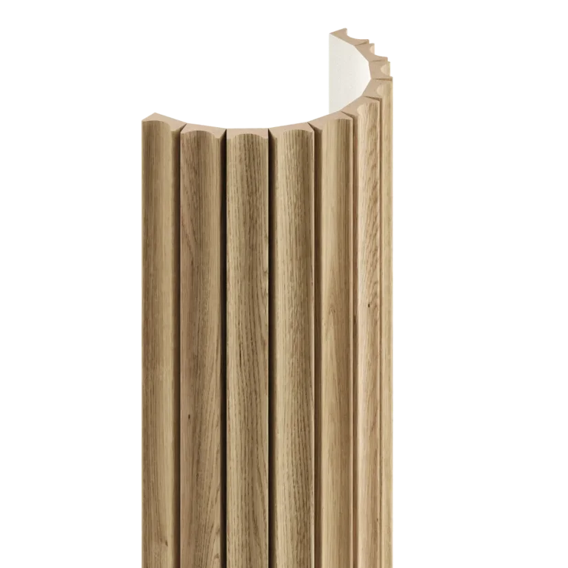 Obkladový panel na látce pro zakřivené stěny, 30 x 275 cm, dubová dýha, tvar VIK