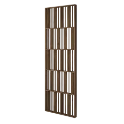 Lamelová dělící stěna Japandi, kompletní sada, výška a šířka dle výběru, ořech