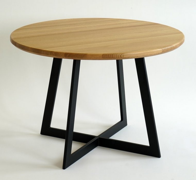 Kulatý jídelní stůl Rondo II s masivní dubovou deskou