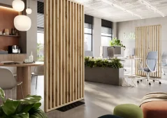 Samostatně stojící lamelová dělící stěna se základnou, kompletní sada, dub Wotan