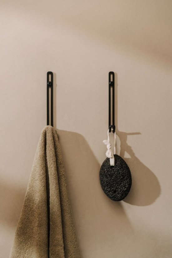 Dizajnový nástenný kovový háčik Malmo - Montáž: Priskrutkovanie, Farba: Čierna