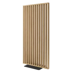 Samostatně stojící lamelová dělící stěna se základnou, kompletní sada, dub Natura