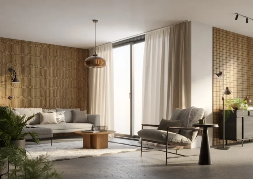 Designový obkladový panel s dubovou dýhou, vzor Sendai, 60x275 cm