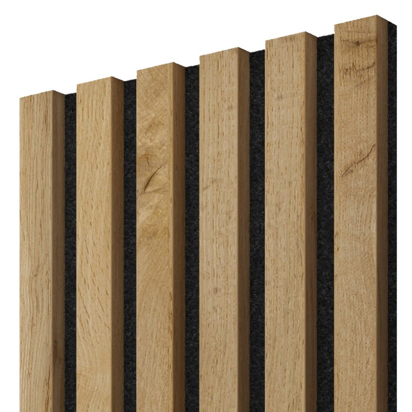 Akustický panel, Dub Wotan, černý filc, 30x275 cm