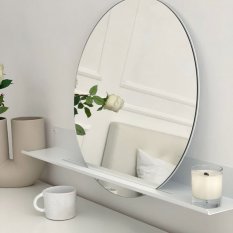 Kúpeľňové zrkadlo s kovovou policou London biele