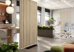 Samostatně stojící lamelová dělící stěna se základnou, kompletní sada, dub Sonoma