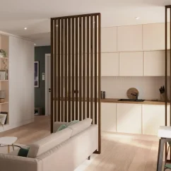 Lamelová dělící stěna, kompletní sada, výška a šířka dle výběru, ořech