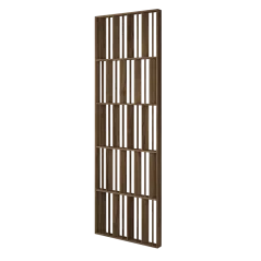 Lamelová dělící stěna Japandi, kompletní sada, výška a šířka dle výběru, ořech