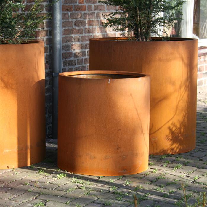 Cortenový květináč kulatý se dnem - Velikost květináče: Ø 800 × v 400 mm