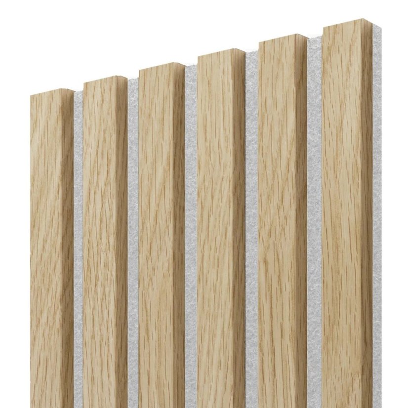 Akustický panel, Evropský dub, šedý filc, 30x275 cm