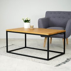 Konferenčný stolík Pedro s masívnou dubovou doskou