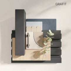 Akustický panel, podklad MDF deska, úzká lamela, grafit, 30x275 cm