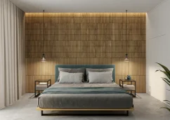 Designový obkladový panel s dubovou dýhou, vzor Barcelona, 60x60 cm