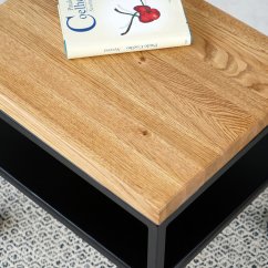 Odkladací stolík Mobile s kolieskami a masívnou dubovou doskou