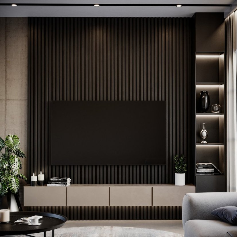 Lamela široká, 3x4x275 cm, černá mat