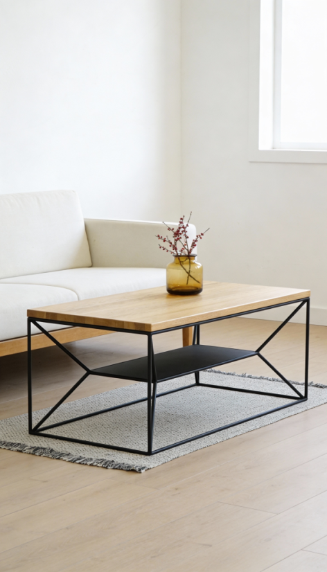 Konferenční stolek Diamon s masivní dubovou deskou