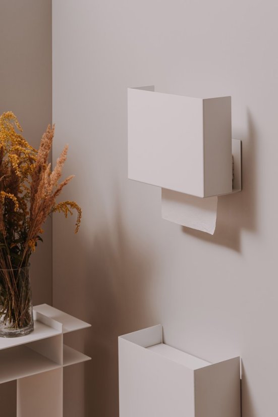 Kovový nástěnný zásobník na papírové ručníky Vilnius - Farba: Biela