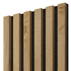 Akustický panel, Dub Wotan, černý filc, 30x275 cm