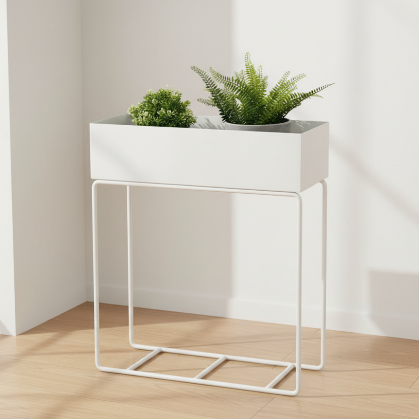 Kovový kvetináč Rosme - Farba výrobku: pastelová zelená RAL 6021