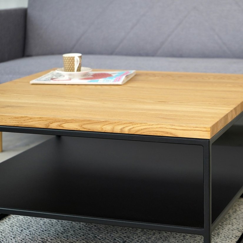 Konferenční stolek Hollan s dubovým masivem čtvercový