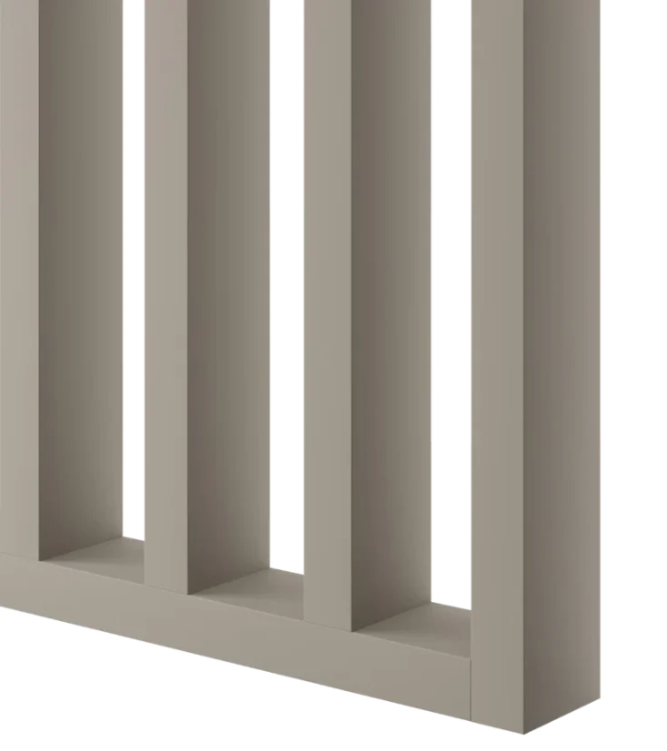 Samostatně stojící lamelová dělící stěna se základnou, kompletní sada, pískově béžová