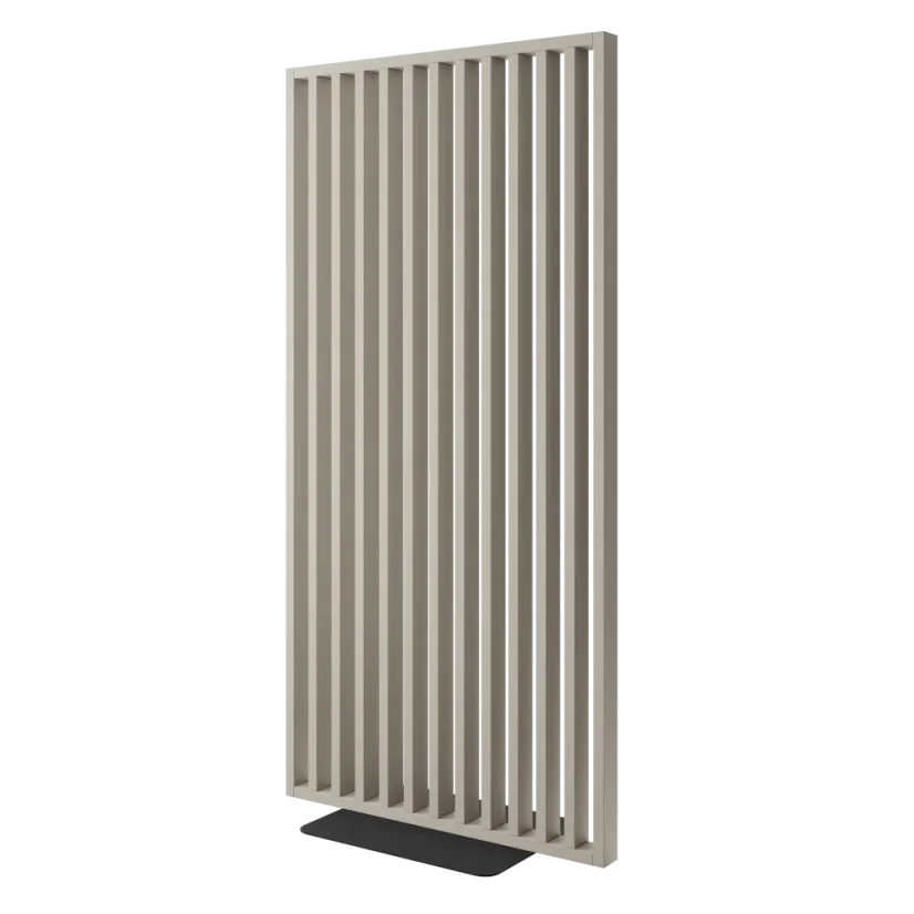 Samostatně stojící lamelová dělící stěna se základnou, kompletní sada, pískově béžová