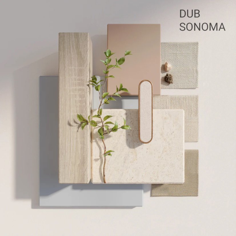 Akustický panel, Dub Sonoma, šedý filc, 30x275 cm