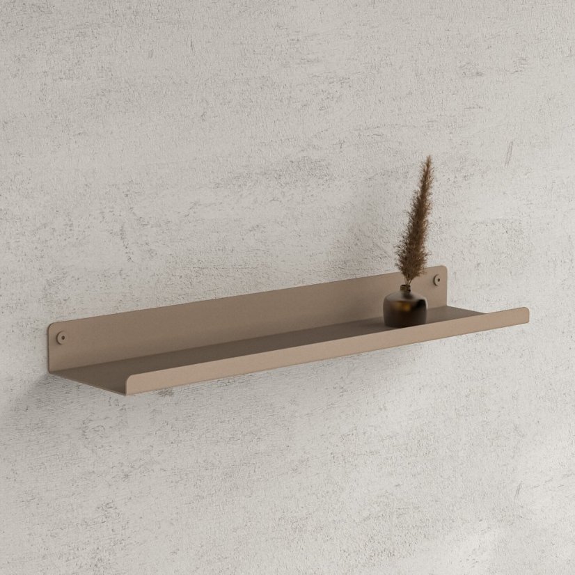 Nástenná kovová polica Vienna stredná - Farba: Pieskovo šedá