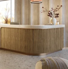 Obkladový panel na látce pro zakřivené stěny, 30 x 275 cm, dubová dýha, tvar VIK