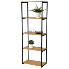 Regál Tower s masívnymi dubovými doskami