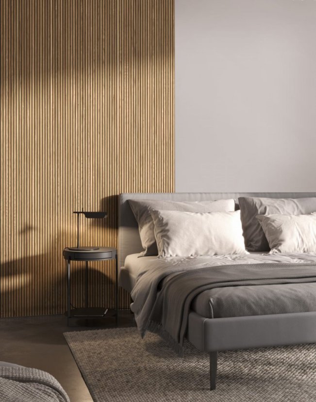 Designový panel s mikrolamelami, tvar Skog, dubová dýha, 12x275 cm