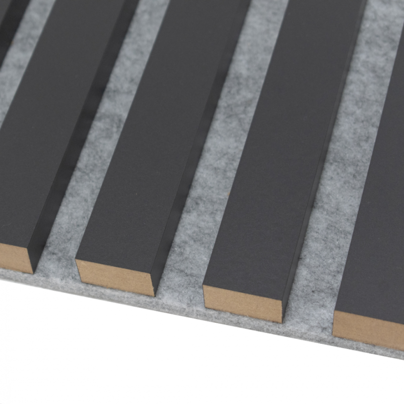 Akustický panel, Grafit, šedý filc, 30x275 cm