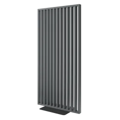 Samostatně stojící lamelová dělící stěna se základnou, kompletní sada, grafit