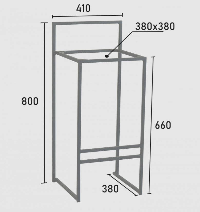 Kovová konstrukce barové židle Cabra