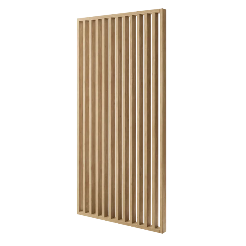 Lamelová dělící stěna, kompletní sada, výška a šířka dle výběru, dub Natura