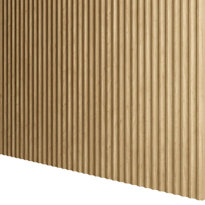 Designový panel s mikrolamelami, tvar Vik, dub Natura, 12x275 cm