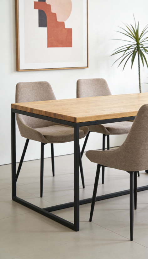 Jídelní stůl s masivní dubovou deskou Ela - Rozměry stolové desky: 1800 x 1000 mm
