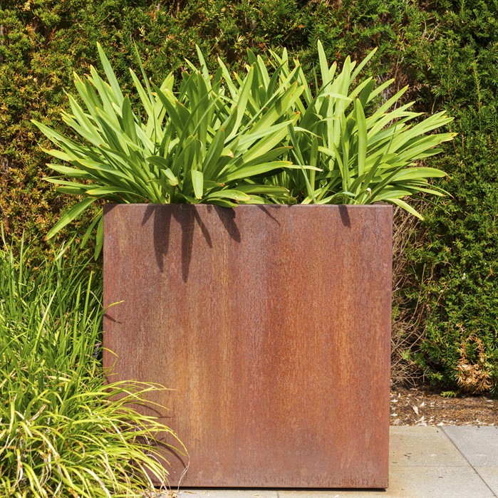 Cortenový květináč obdélníkový se dnem