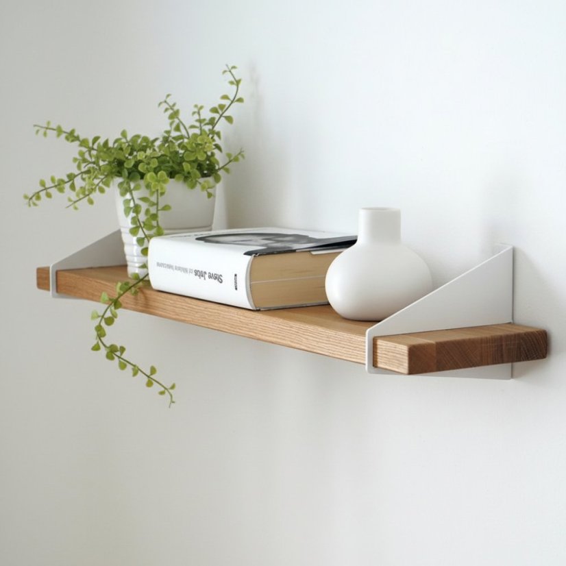 Nástenná polica z masívneho duba Dream - Dĺžka: 800 mm