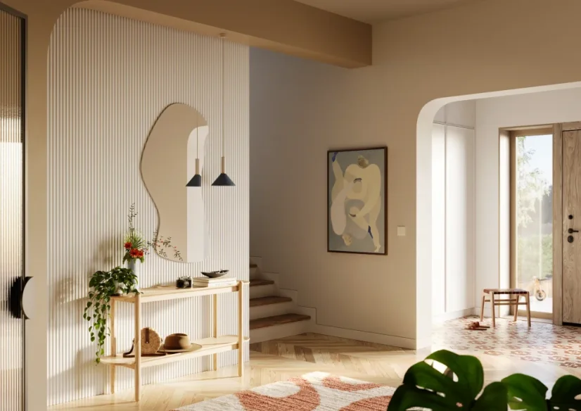 Designový panel s mikrolamelami, tvar Vik, bílý mat, 12x275 cm