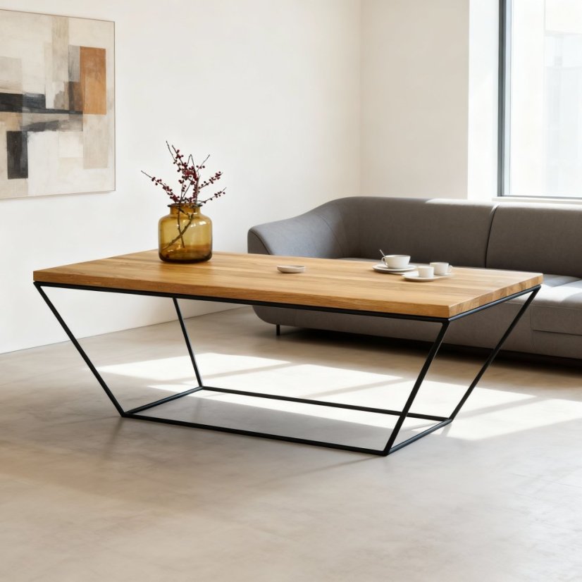 Konferenční stolek Doke s masivní dubovou deskou